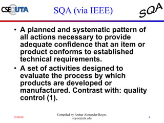 Introduction To Software Quality Assurance | PPT