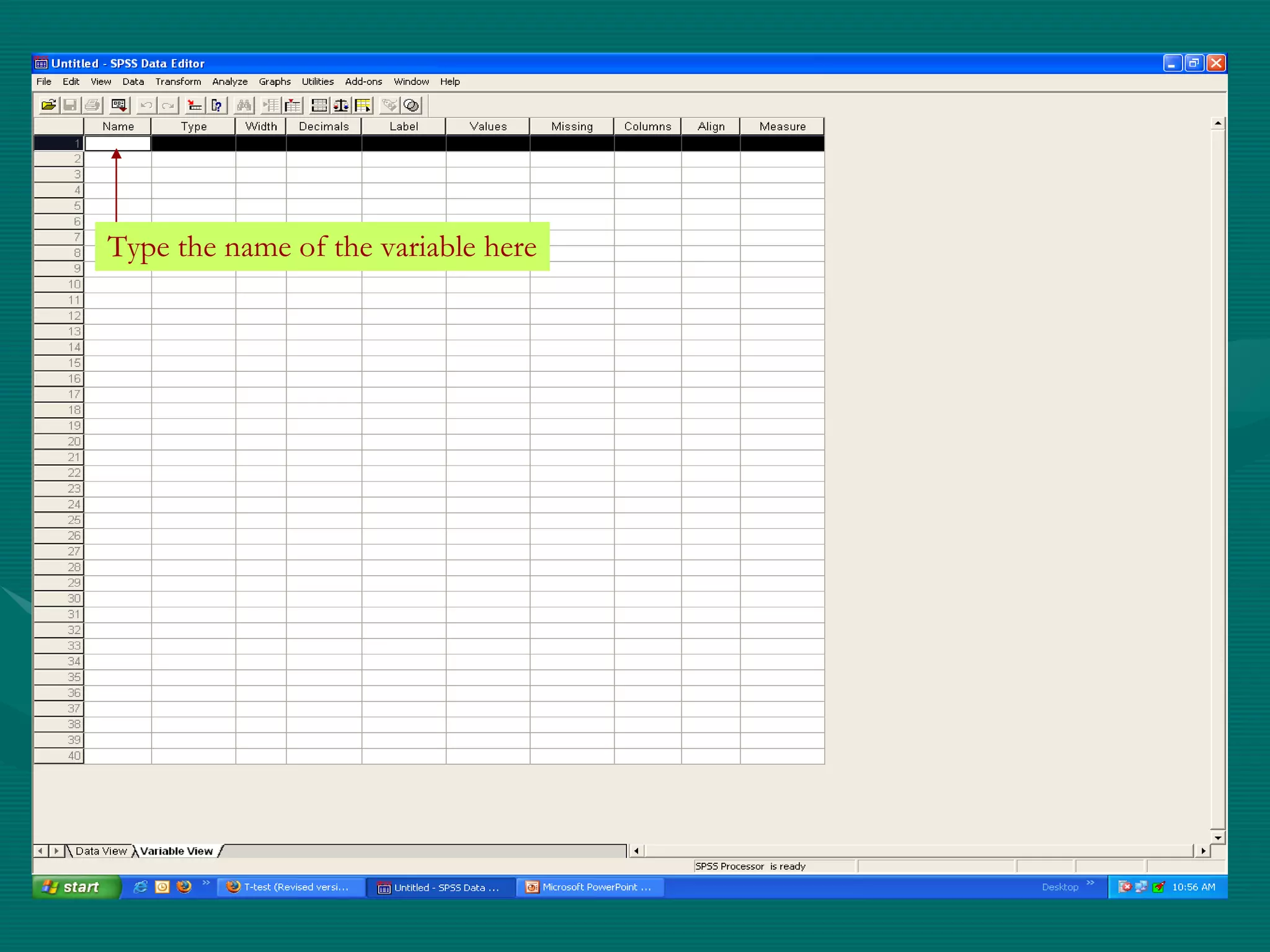Type the name of the variable here 