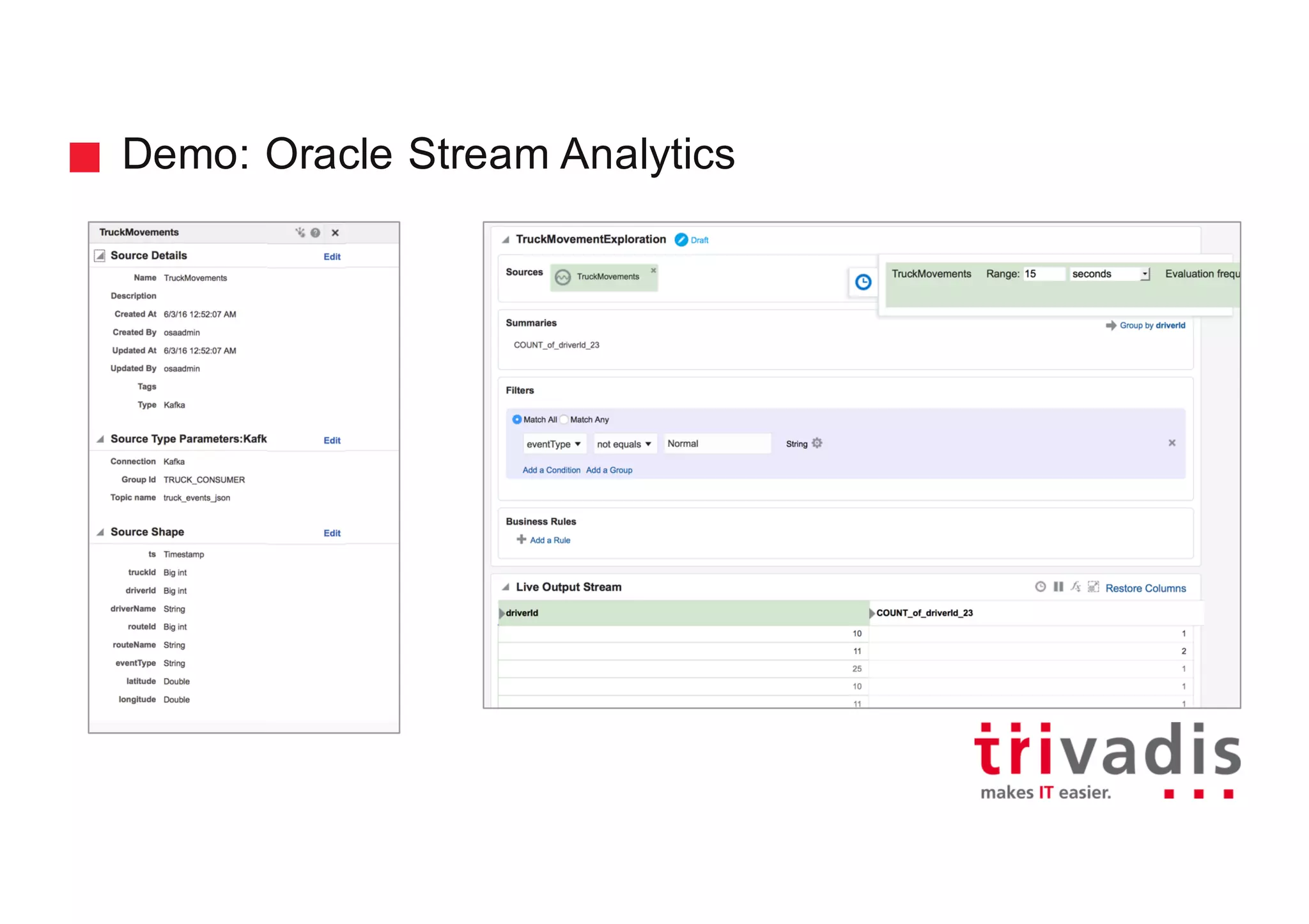 Demo: Oracle Stream Analytics
 