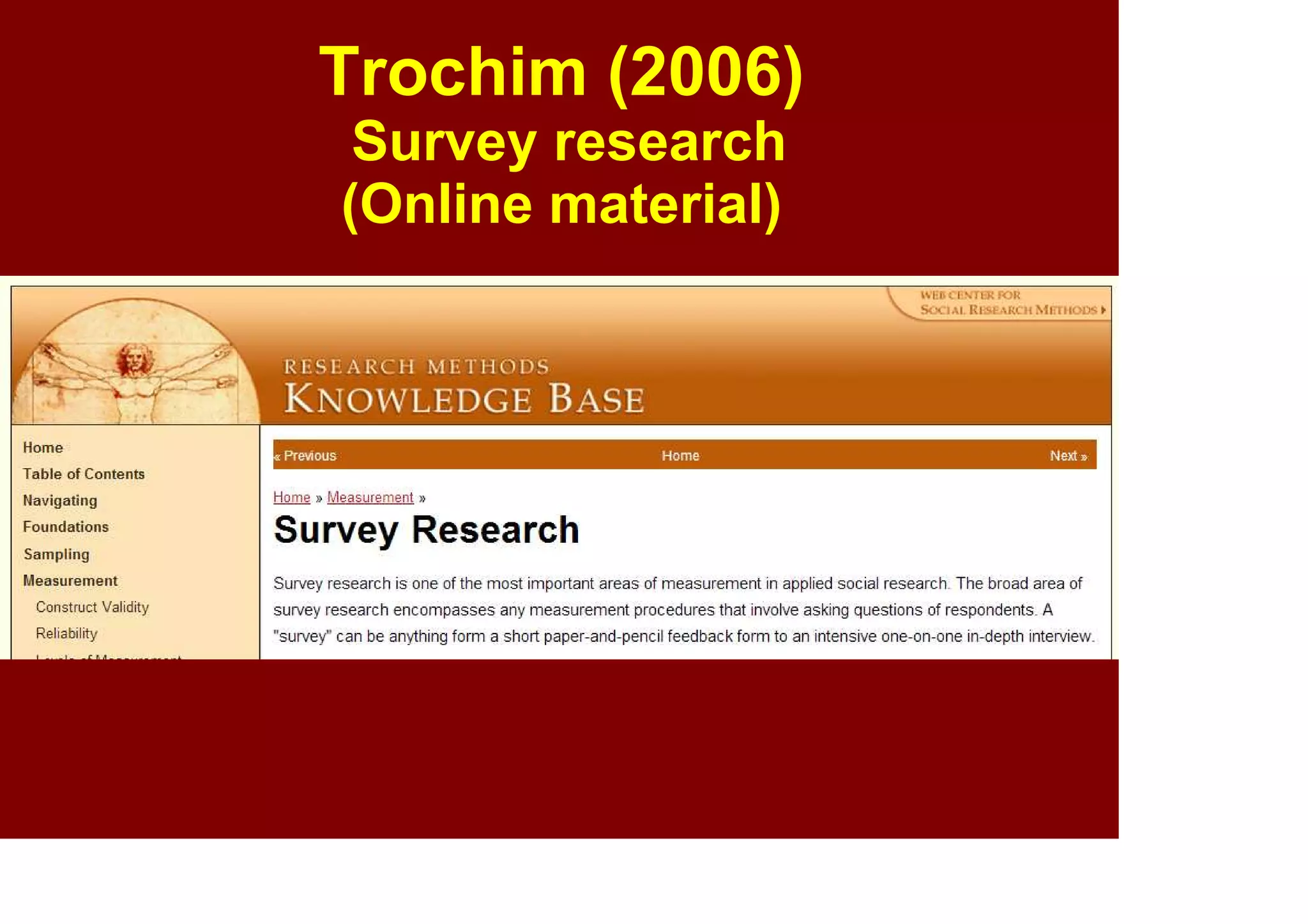 Fowler (2002)
Designing questions to be good measures
(Book chapter)
 