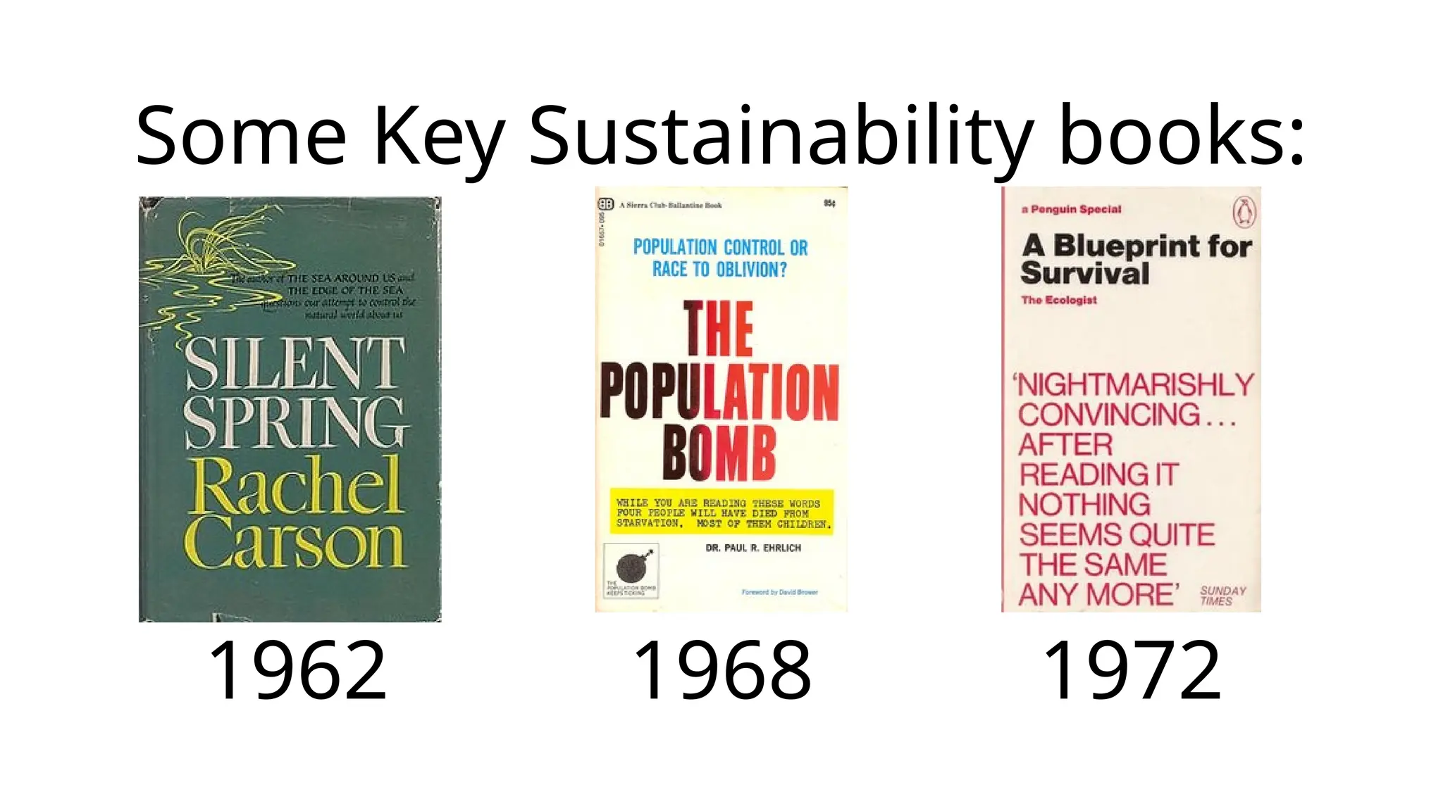 1962 1972
1968
Some Key Sustainability books:
 