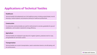 Technical Textiles Application Introduction-to-Technical-Textiles.cpptx | PPTX