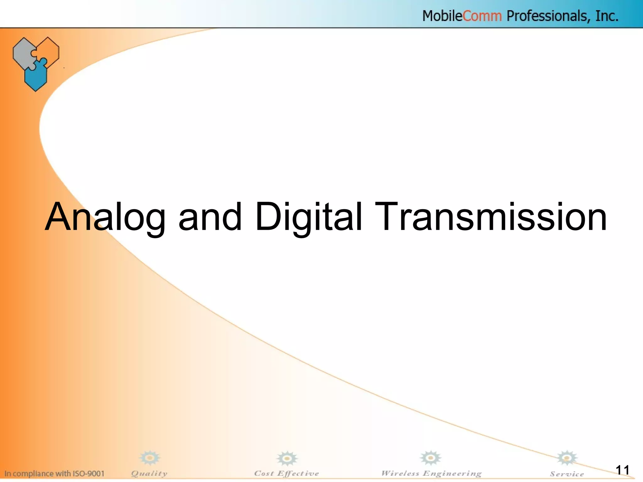 11
Analog and Digital Transmission
 