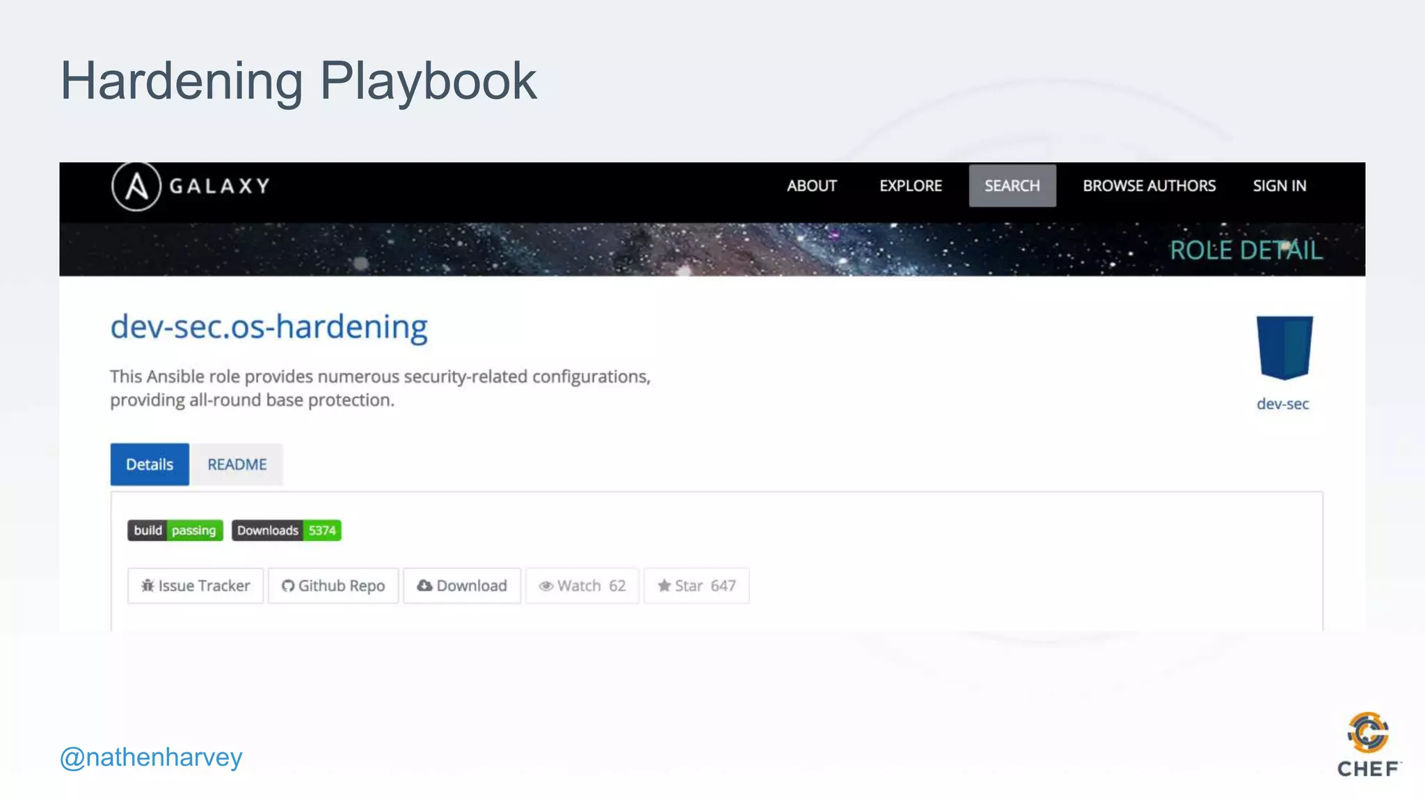 @nathenharvey
Hardening Playbook
 