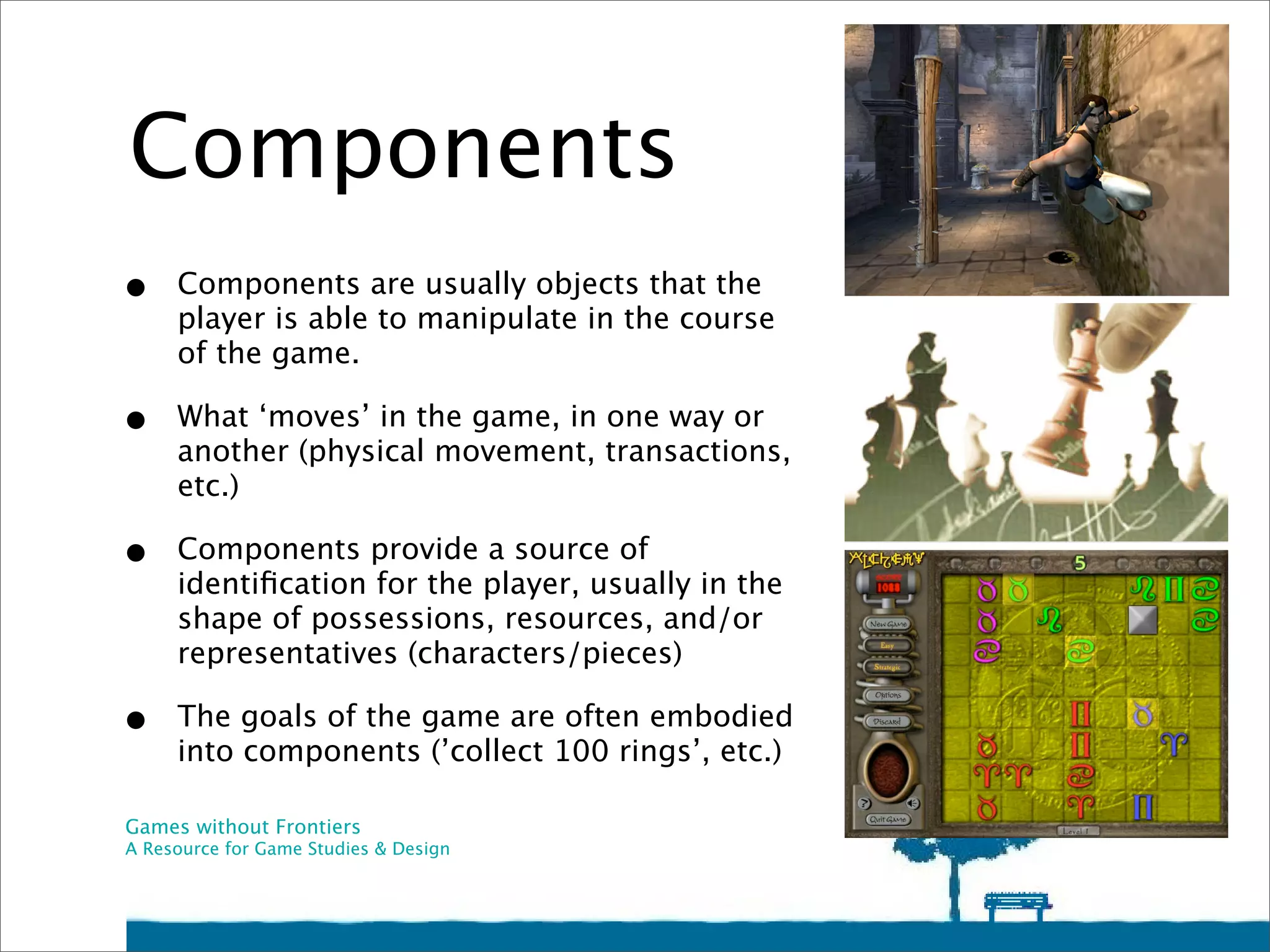 Introduction to the Theory of Game Elements