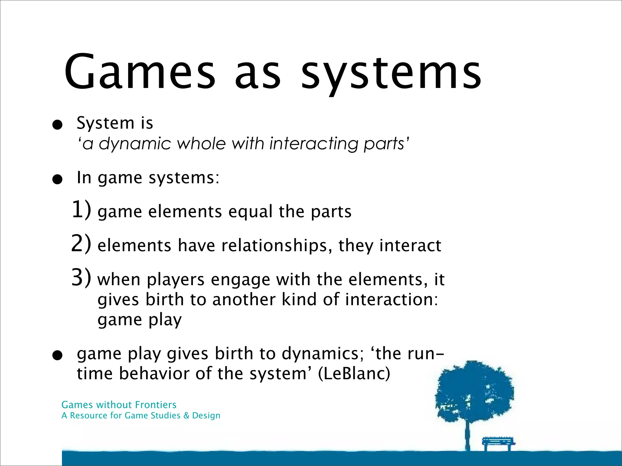 Introduction to the Theory of Game Elements
