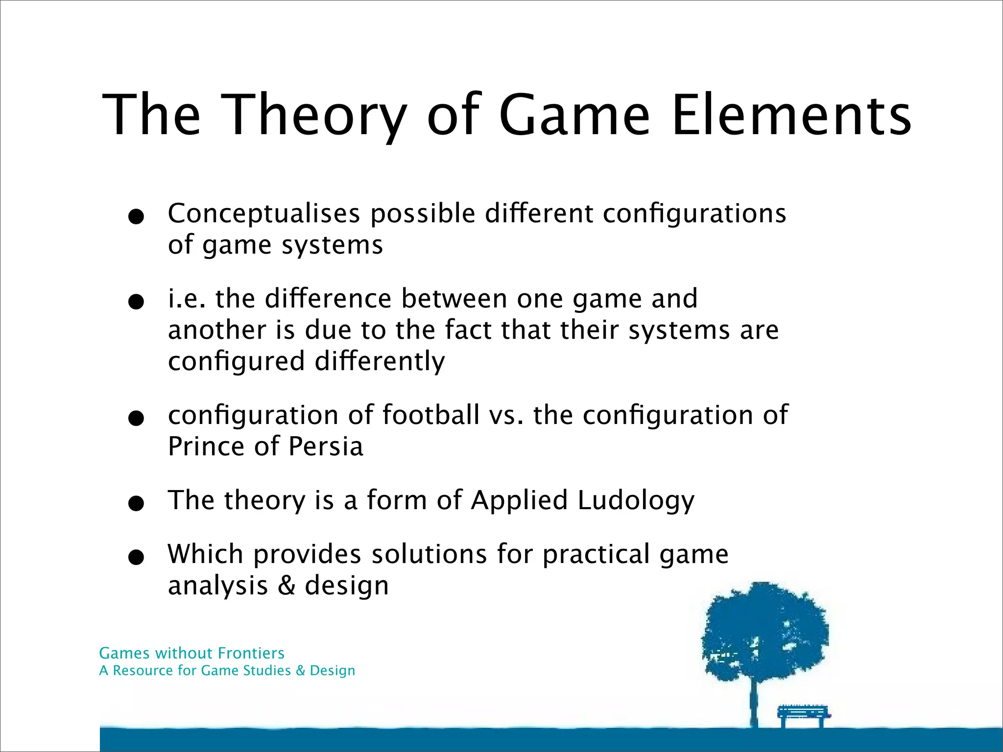Introduction to the Theory of Game Elements