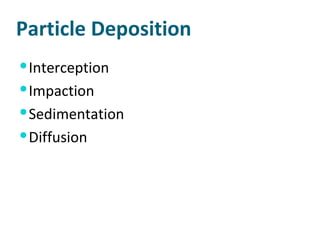 Particle Deposition Interception Impaction Sedimentation Diffusion 