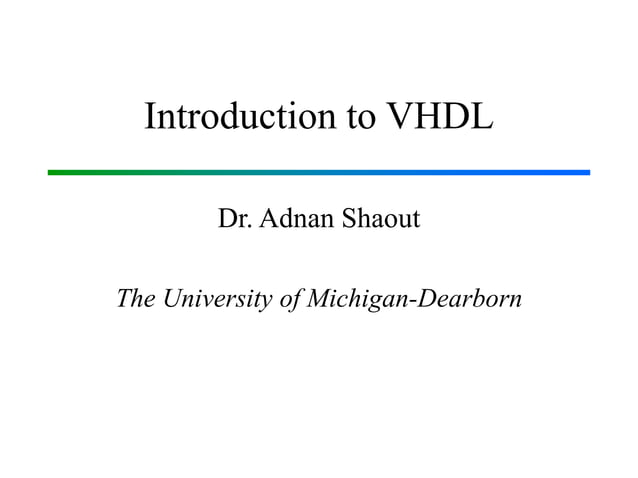 Introduction to-vhdl | PPT