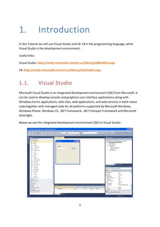 Introduction to visual studio and c sharp | PDF