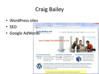 Craig BaileyWordPress sitesSEOGoogle AdWords