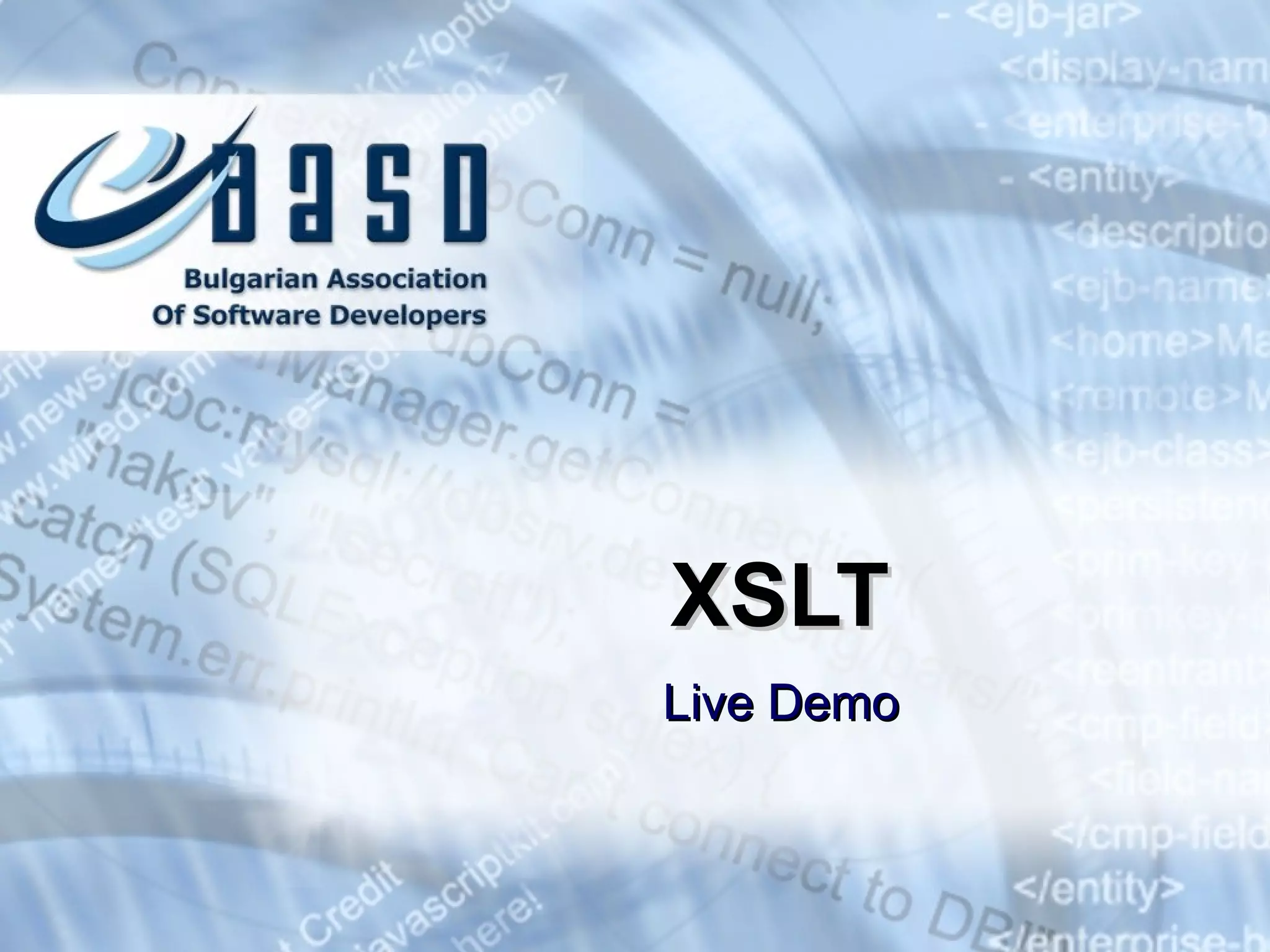 XSLT Live Demo 