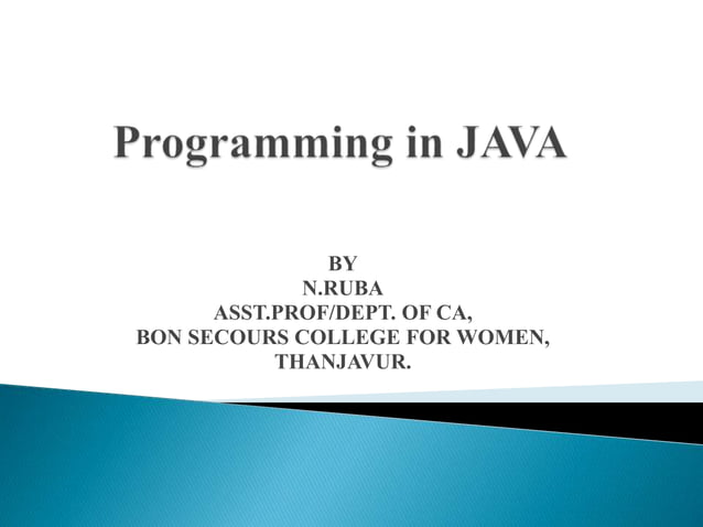 Introduction to Java -unit-1 | PPTX