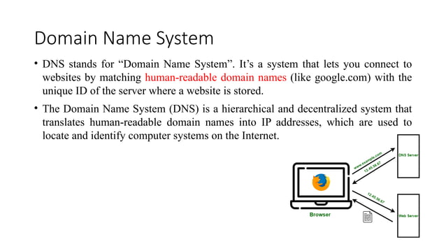 Introduction to Internet, Domain Name System | PPTX