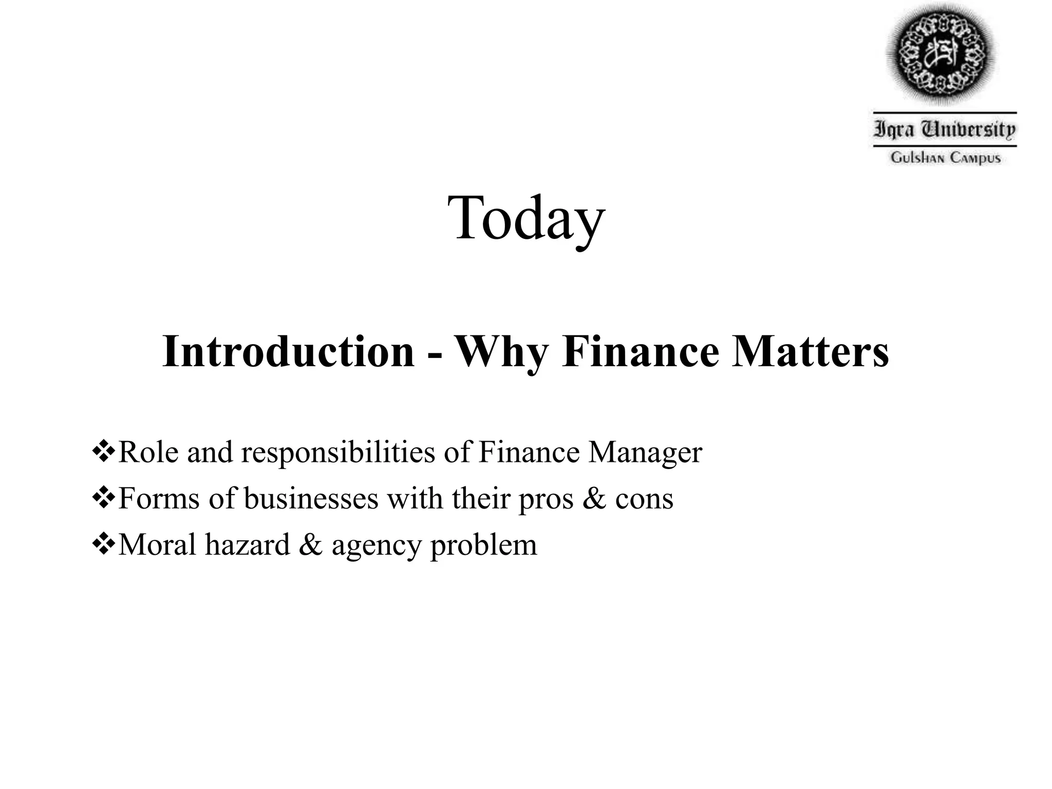 Introduction Why Finance Matters F F M | PPTX | Business Accounting ...