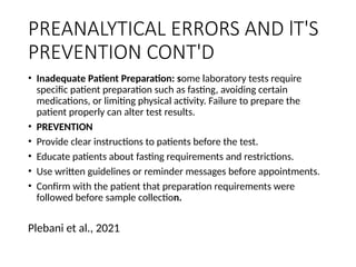 Preventing Preanalytical Errors in Laboratory Testing for Accurate ...