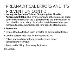 Preventing Preanalytical Errors in Laboratory Testing for Accurate ...