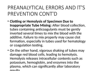 Preventing Preanalytical Errors in Laboratory Testing for Accurate ...