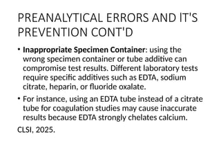 Preventing Preanalytical Errors in Laboratory Testing for Accurate ...