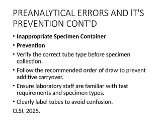 Preventing Preanalytical Errors in Laboratory Testing for Accurate ...