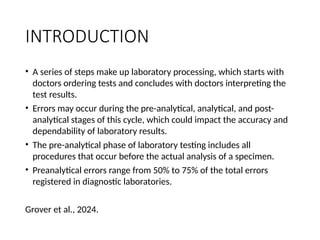 Preventing Preanalytical Errors in Laboratory Testing for Accurate ...
