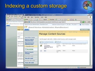 Indexing a custom storage 