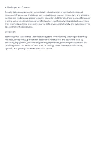 The Transformative Effect of Technology in the Education System | PDF