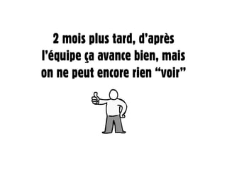 2 mois plus tard, d’après
l’équipe ça avance bien, mais
on ne peut encore rien “voir”
 