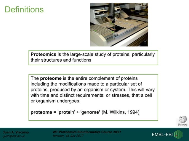 Introduction to the Proteomics Bioinformatics Course 2017 | PPT