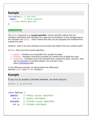 OOP and C++Classes | DOCX