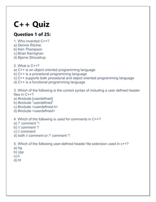 OOP and C++Classes | DOCX