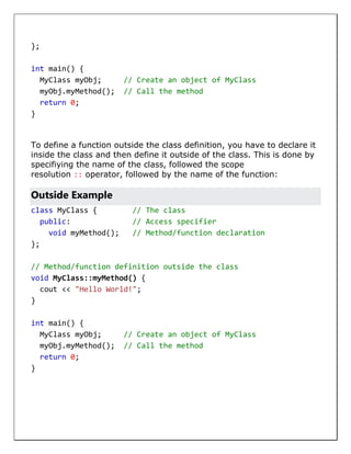 OOP and C++Classes | DOCX