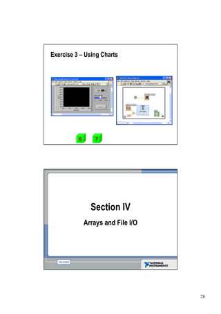 Exercise 3 –Using Charts




          6       7




                Section IV
              Arrays and File I/O




                                    28
 