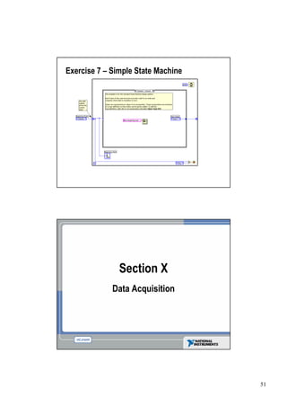 Exercise 7 –Simple State Machine




              Section X
            Data Acquisition




                                   51
 
