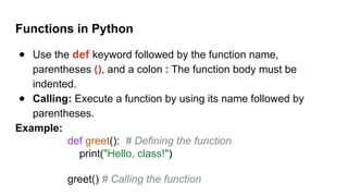 Def Greet In Python Introduction2Python - in biological data analysis tools | PPTX