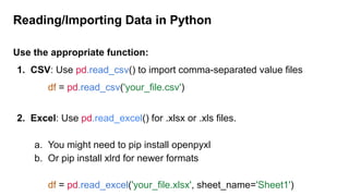 Introduction2Python - in biological data analysis tools | PPTX