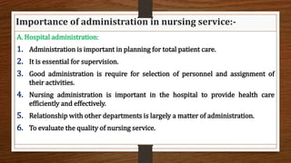 Introduction nursing administration & management | PPTX