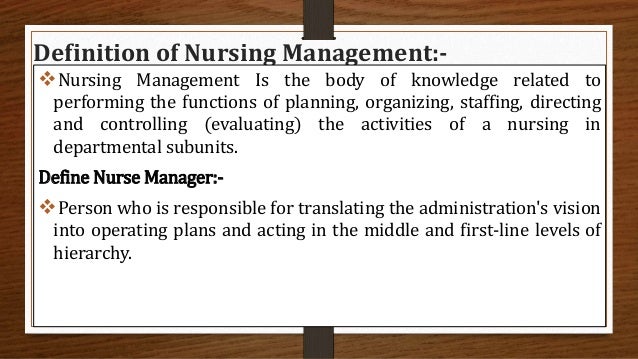 Introduction nursing administration & management