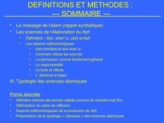DEFINITIONS ET METHODES :  ---  SOMMAIRE --- ,[object Object],[object Object],[object Object],[object Object],[object Object],[object Object],[object Object],[object Object],[object Object],[object Object],[object Object],[object Object],[object Object],[object Object],[object Object],[object Object]