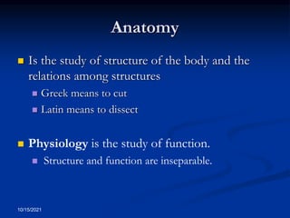 Introduction anatomy 2 2021 | PPTX