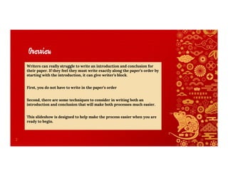 Writing Introductions and conclusions | PDF