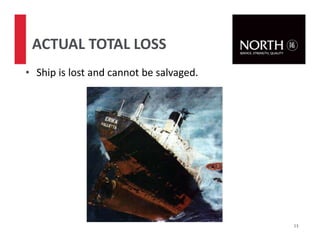 • Ship is lost and cannot be salvaged.
13
ACTUAL TOTAL LOSS
 