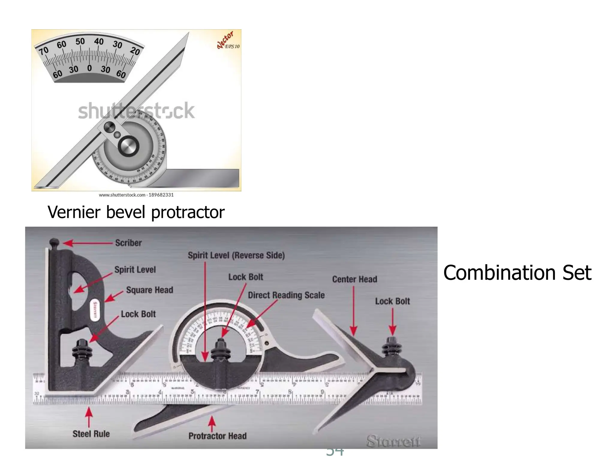54
Vernier bevel protractor
Combination Set
 