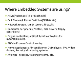Introduction and History of Embedded Systems.pptx | Home Appliances ...