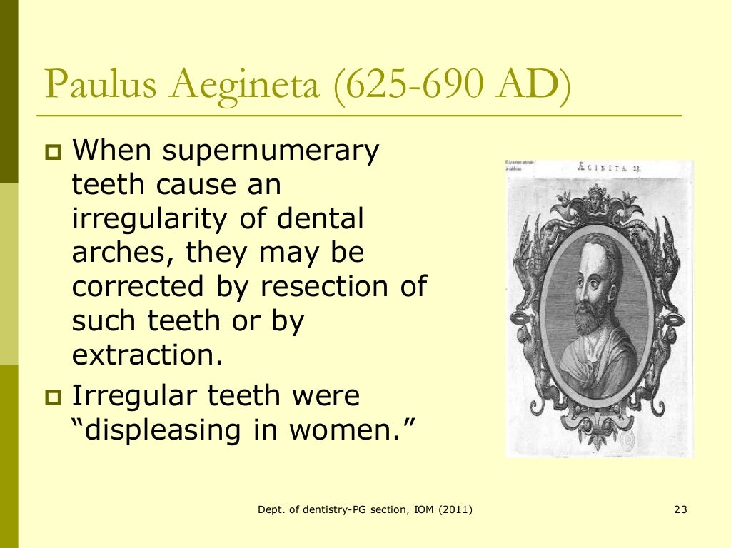 Introduction and history of orthodontics 2nd oct 2011