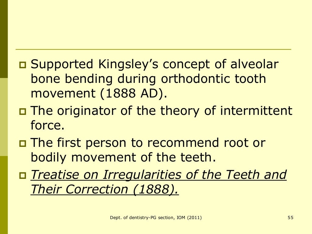 Introduction and history of orthodontics 2nd oct 2011