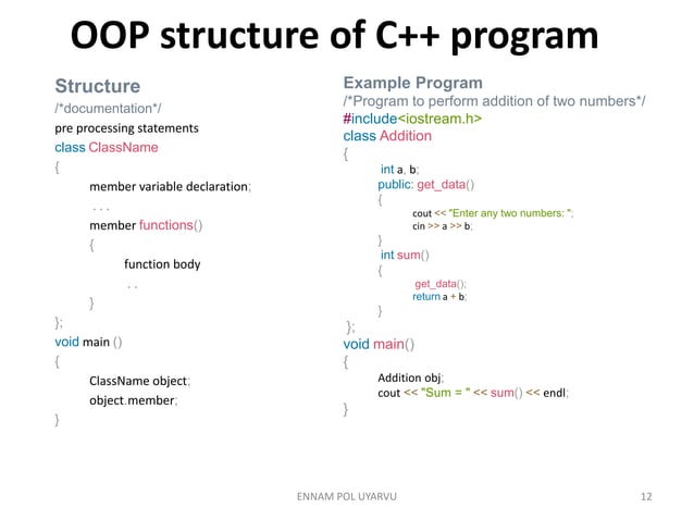 Need of OOPs and Programming,pop vs oop | PPT