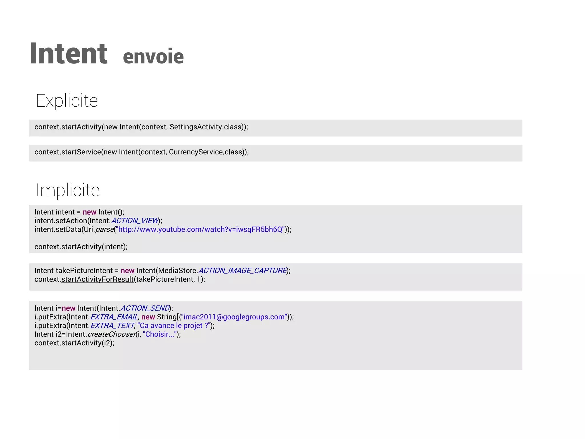 Service 
Lancer des opérations en arrière plan sans interface graphique et indépendamment de l’utilisation de l’application  