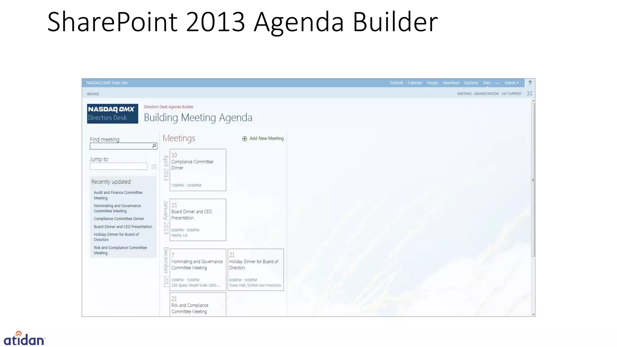 SharePoint 2013 Agenda Builder
 