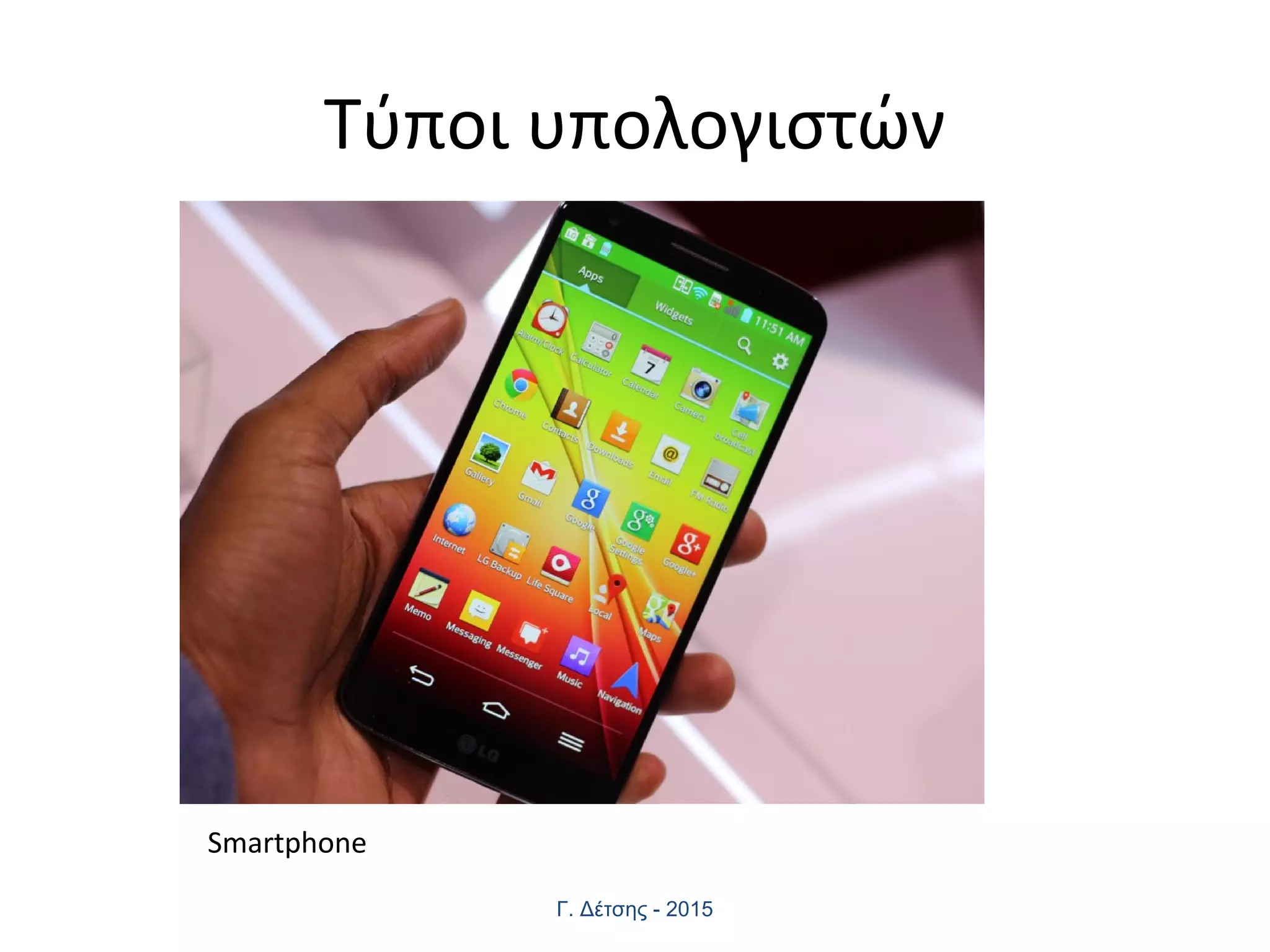 Τύποι υπολογιστών
Γ. Δέτσης - 2015
Smartphone
 